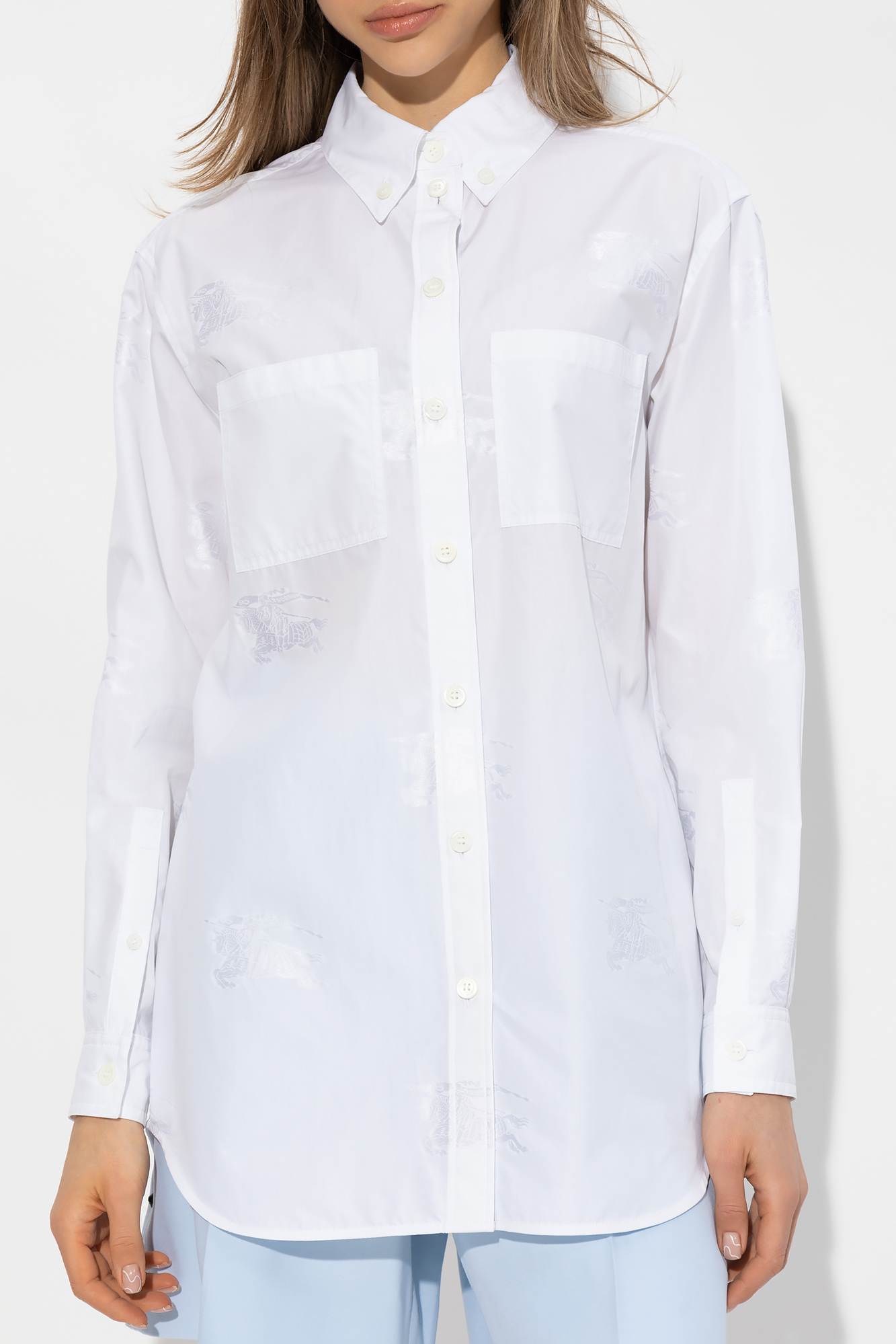 White burberry hot sale shirt women's